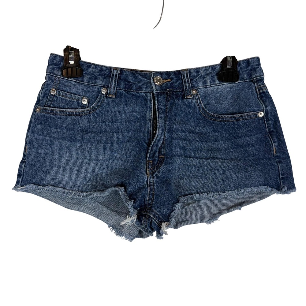 Pull&Bear Shorts Womens 26 Blue Denim Cutoff Raw Hem Frayed 5 Pocket Casual